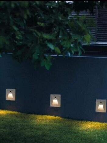 Aplica LED 2W Exterior Stairs cu senzor de miscare, LED inclus, 1 surse de iluminare, Lumina: Calda,